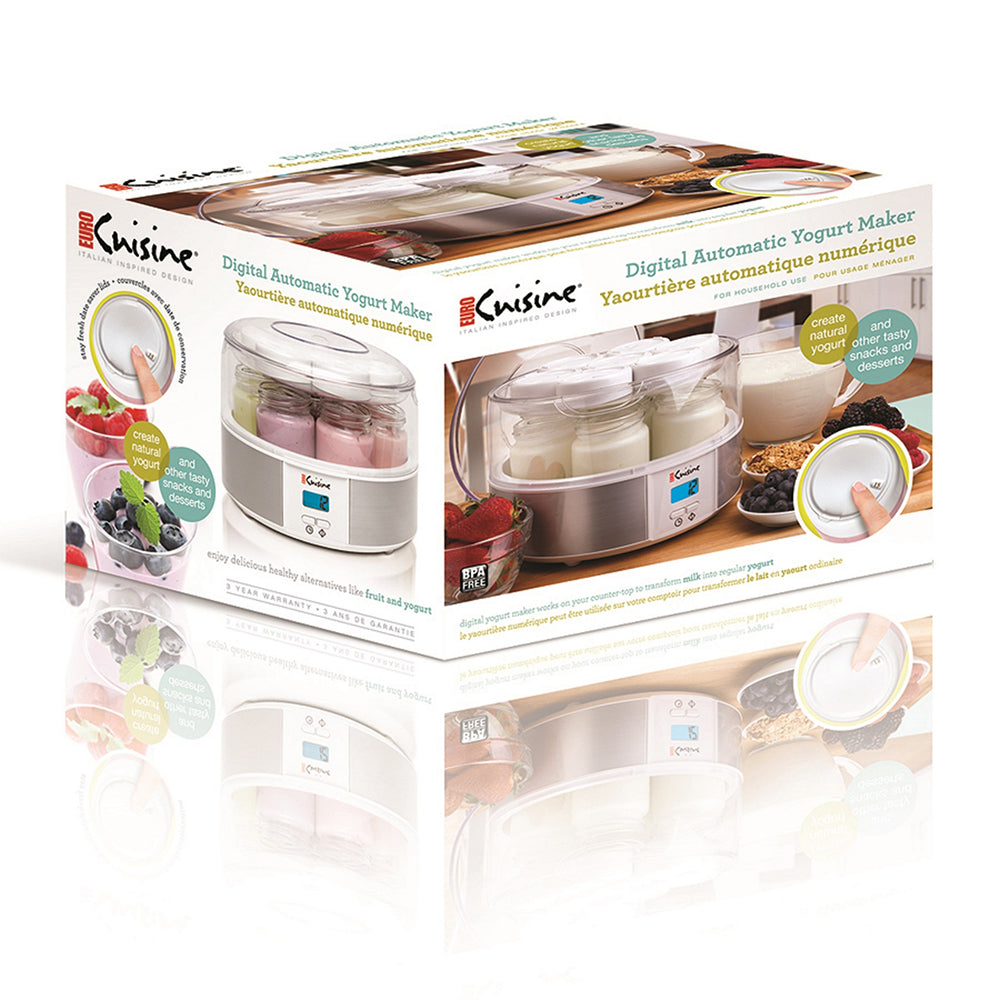 Euro Cuisine YMX650 Digital Automatic Yogurt Maker With 7 - 6oz Glass Jars