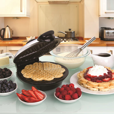 Euro Cuisine WM520 Heart Shaped Waffle Maker - With Eco Friendly Non-Stick Ceramic Coating (PTFE and PFOA Free Non Stick Plates)