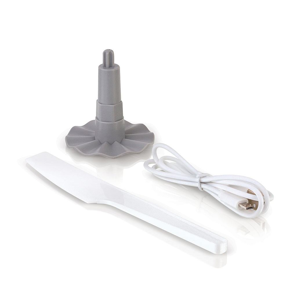 Euro Cuisine Cordless / Rechargeable Chopper with Scale and two glass bowls - Large and Small and 2 blades