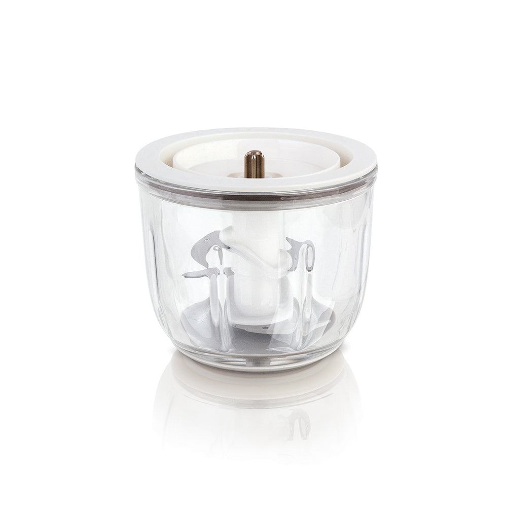 Euro Cuisine Cordless / Rechargeable Chopper with Scale and two glass bowls - Large and Small and 2 blades