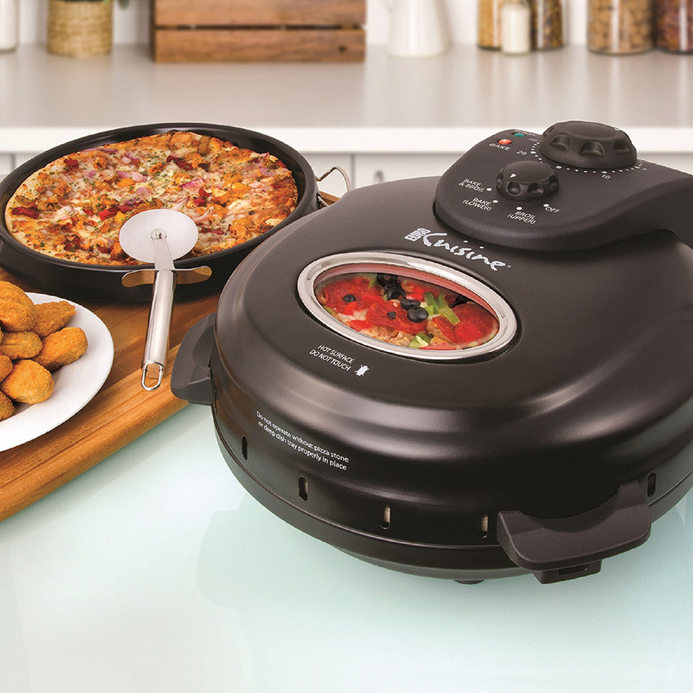 Euro Cuisine PM600 Pizza Maker With Rotating Stone & Deep Pan