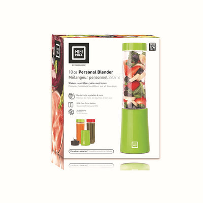Euro Cuisine MM2G Mini Mixx Personal Blender with 2 Tritan Bottle Green