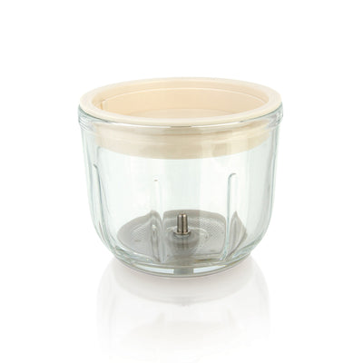 Euro Cuisine Mini Cordless/Rechargeable Chopper with USB Cord & Glass Bowl - White
