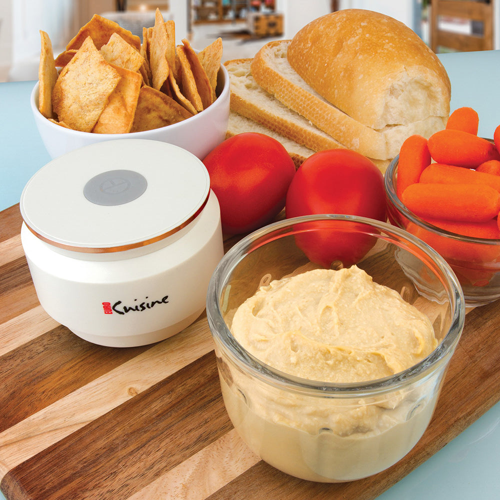 Euro Cuisine Mini Cordless/Rechargeable Chopper with USB Cord & Glass Bowl - White