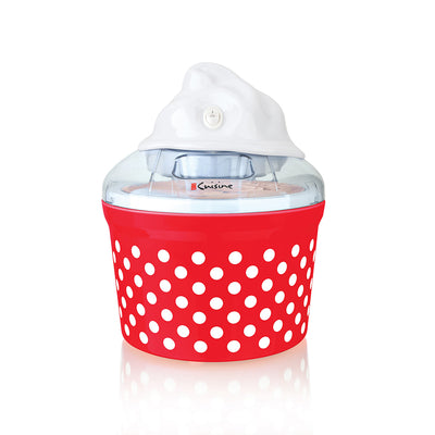 Euro Cuisine ICM26RD  Automatic Ice Cream, Sorbet & Frozen Yogurt Maker with 4 Glass Ice Cream Cup