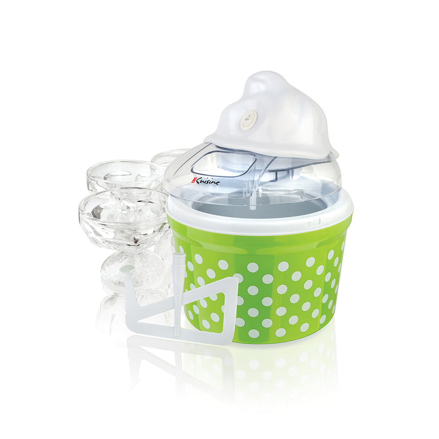 Euro Cuisine ICM26GR  Automatic Ice Cream, Sorbet & Frozen Yogurt Maker with 4 Glass Ice Cream Cup