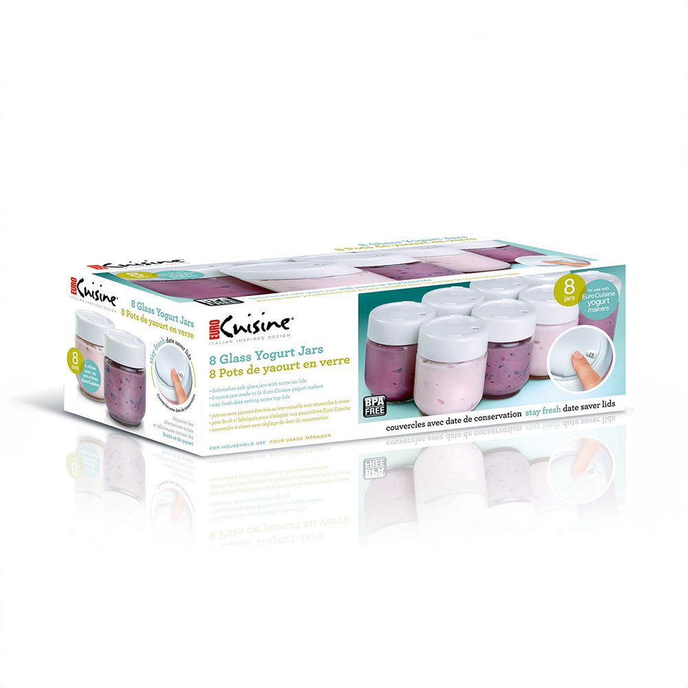 Euro Cuisine GY2640 Set/8 Glass Jars with /Date Lid