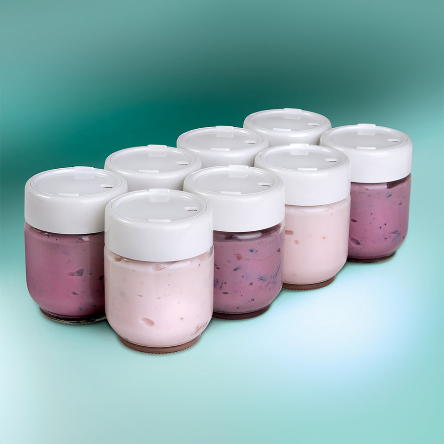 Euro Cuisine GY2640 Set/8 Glass Jars with /Date Lid