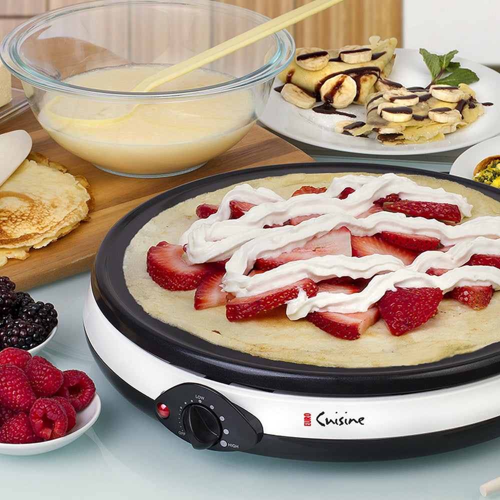Euro Cuisine CM20 - Crepe Maker With Eco-Friendly Non-Stick PFOA and PTFE Free Ceramic Coating