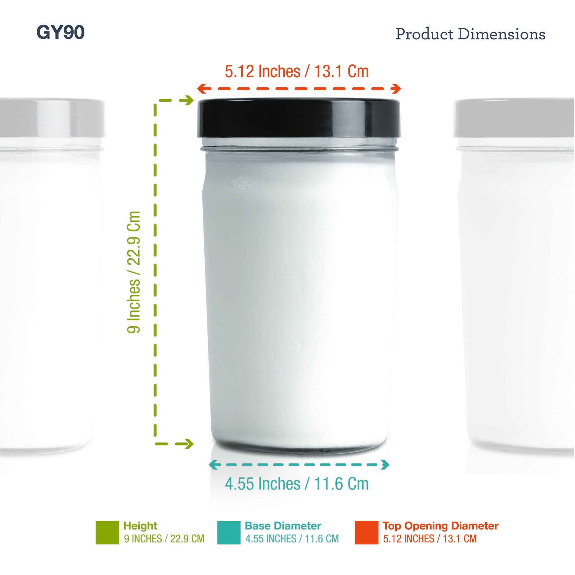 Euro Cuisine YM360 Probiotic Yogurt & Greek Yogurt Maker with Precision Temperature & Time Control, Black – 2qt Glass Jar, Cotton Strainer Bag & Thermometer Included (2025 Edition)