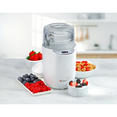 Euro Cuisine YM260 Probiotic Yogurt & Greek Yogurt Maker with Precision Temperature & Time Control, White – 2qt Glass Jar, Cotton Strainer Bag & Thermometer Included (2025 Edition)