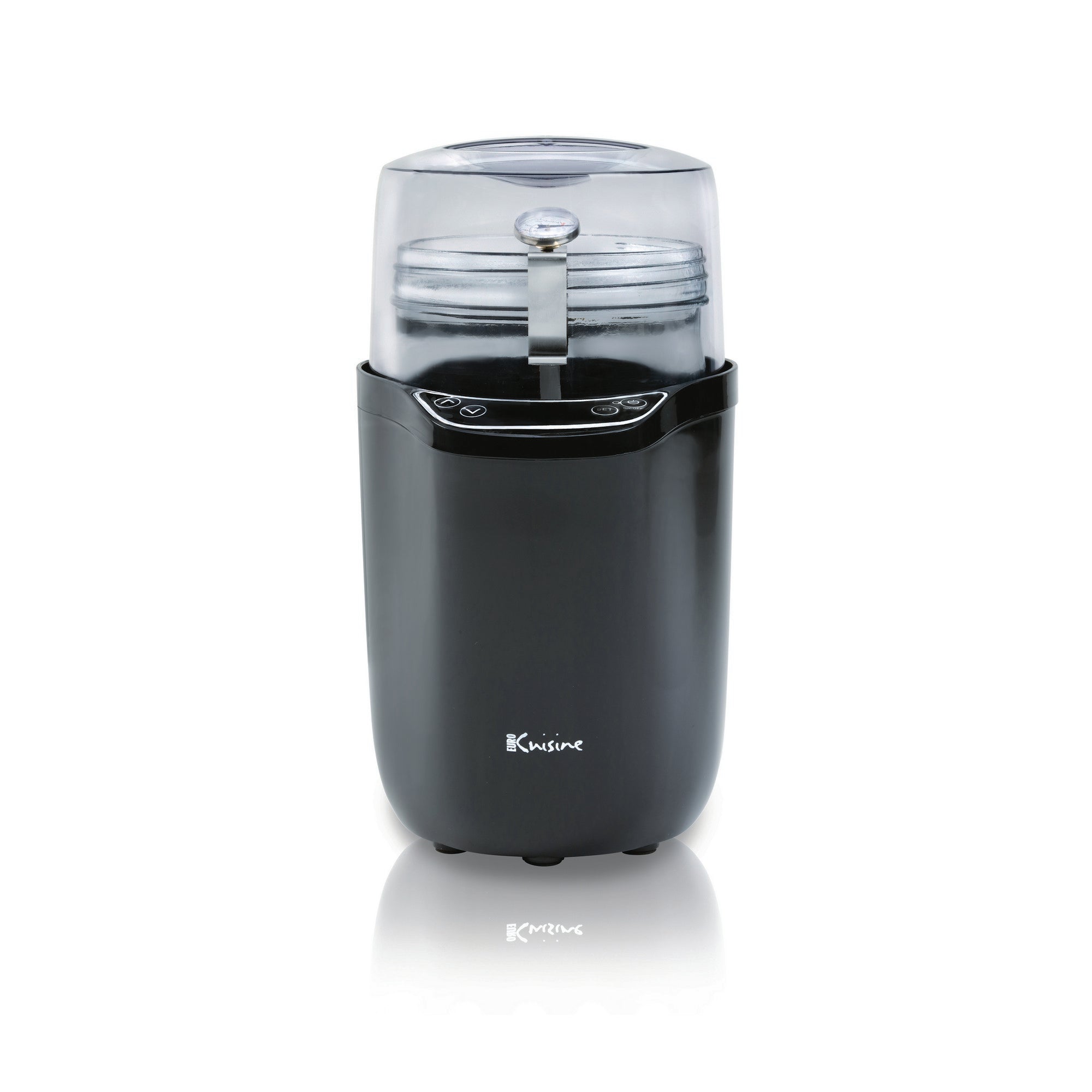 Euro Cuisine YM360 Probiotic Yogurt & Greek Yogurt Maker with Precision Temperature & Time Control, Black – 2qt Glass Jar, Cotton Strainer Bag & Thermometer Included (2025 Edition)